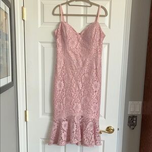 Guess Blush Lace Midi Dress